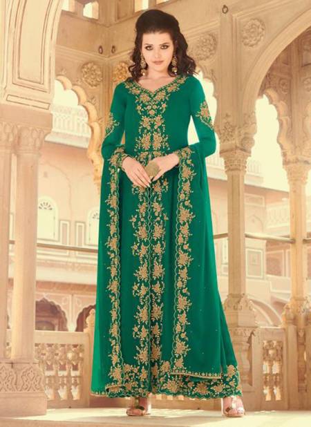 Green Colour Zarkan Rama Razi New Designer Ethnic Wear Georgette Suit Collection 30026